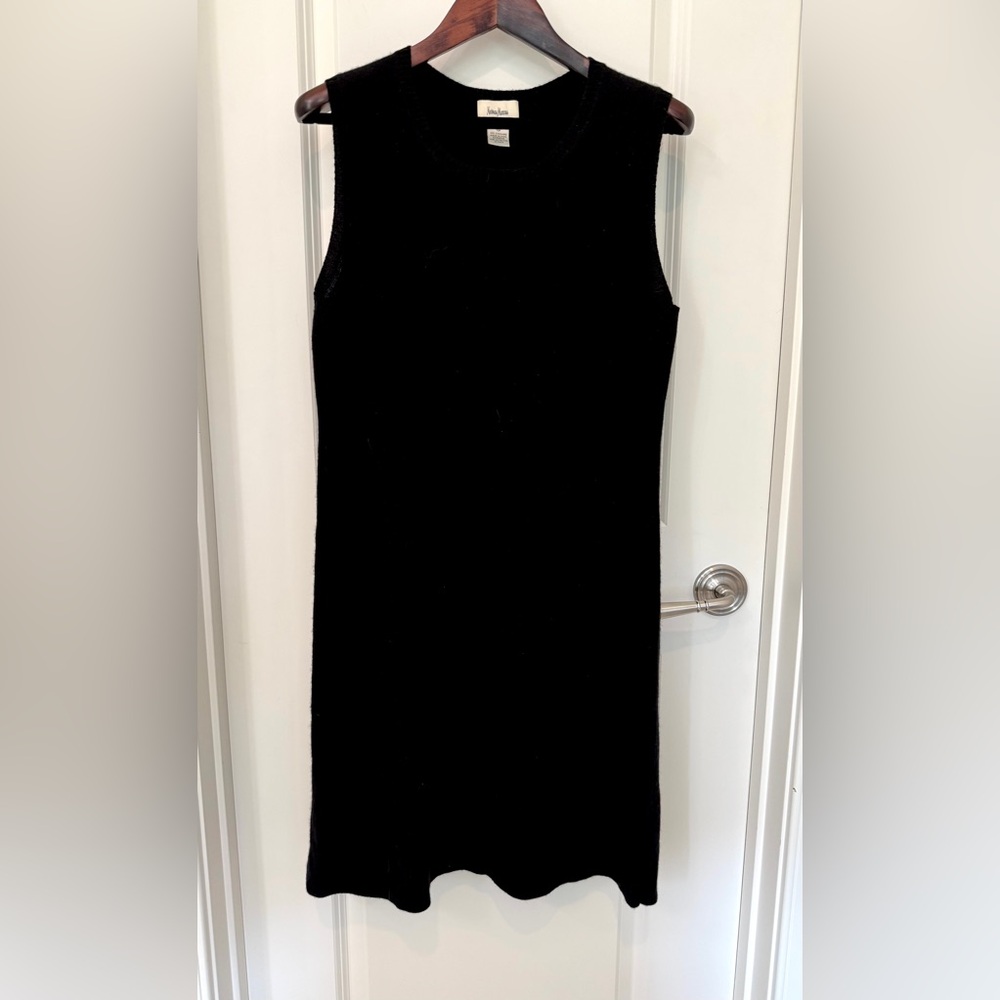 Neiman Marcus Cashmere Elegant Black Sleeveless Knit Dress Size XL